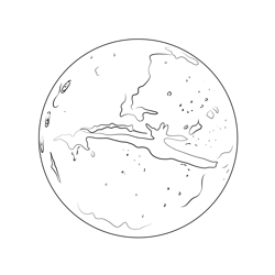 Planet Mars Free Coloring Page for Kids