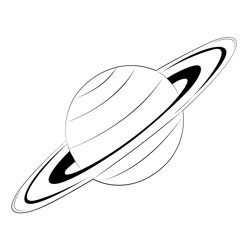 Planet Saturn Free Coloring Page for Kids