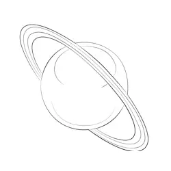 Planet Uranus Icon Free Coloring Page for Kids