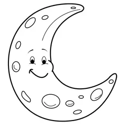 Happy Cartoon Cheese Moon Free Coloring Page for Kids