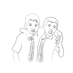 2 Friends Going To School Free Coloring Page for Kids