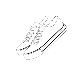 Canvas Sneakers Shoes Men Free Coloring Page for Kids