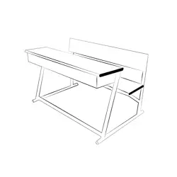 School Furniture Free Coloring Page for Kids