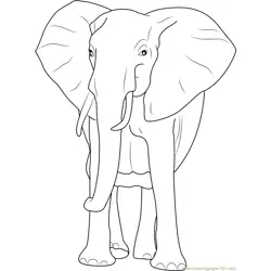 African Bush Elephant Free Coloring Page for Kids