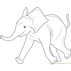 Baby Elephant Free Coloring Page for Kids