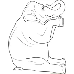 Elephant Setting Free Coloring Page for Kids