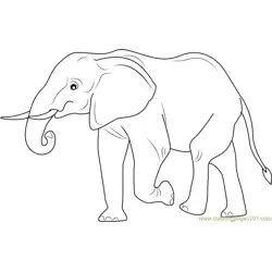 Elephant Walking Away Free Coloring Page for Kids
