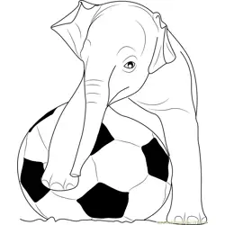 Playing Football Elephants Free Coloring Page for Kids