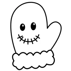 Smiling Winter Glove Character Free Coloring Page for Kids