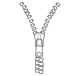 Smiling Zipper Opening Wide Free Coloring Page for Kids