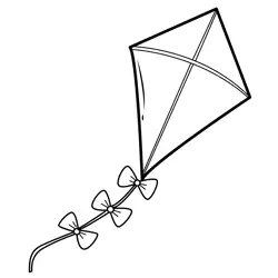 Fun Flying Kite Activity Free Coloring Page for Kids
