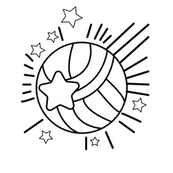 Bouncy Star Ball Fun Free Coloring Page for Kids