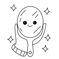 Friendly Happy Hand Mirror Free Coloring Page for Kids