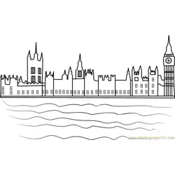 Houses of Parliament Free Coloring Page for Kids