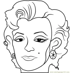 Marilyn by Andy Warhol Free Coloring Page for Kids