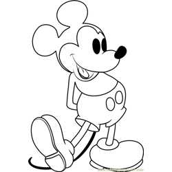 Mickey Mouse by Andy Warhol Free Coloring Page for Kids