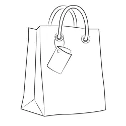 Shopping Bag Free Coloring Page for Kids