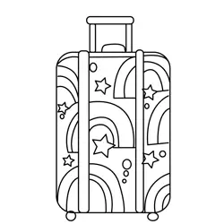 Starry Rainbow Travel Luggage Free Coloring Page for Kids