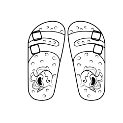 Slippers On Beach Free Coloring Page for Kids