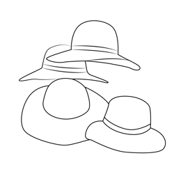 Hats On Hanger Free Coloring Page for Kids