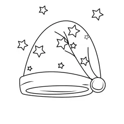 Night Hat with Stars Free Coloring Page for Kids