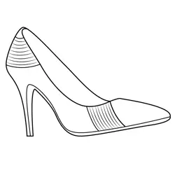 High Heeled Shoe Free Coloring Page for Kids