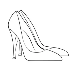 High Heeled Shoes Free Coloring Page for Kids