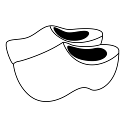 Dutch Shoes Free Coloring Page for Kids