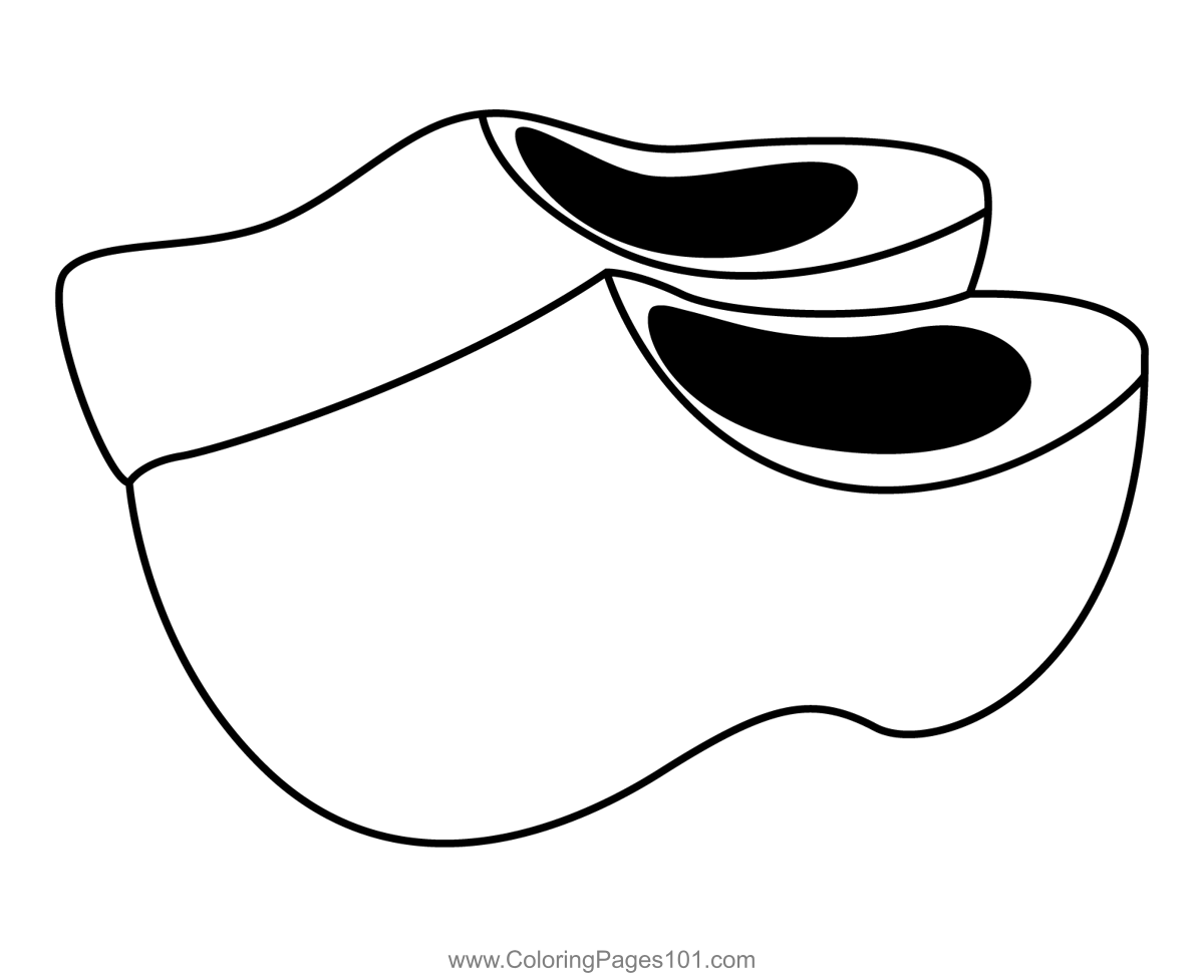 Dutch Shoes Coloring Page For Kids Free Shoes Printable Coloring 