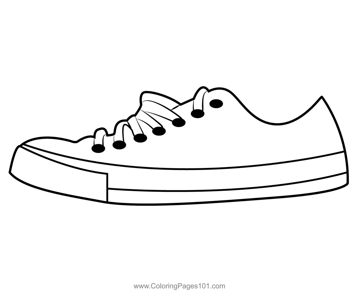 Side View Of Sneaker Coloring Page for Kids - Free Shoes Printable ...