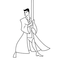 Star Wars With Sword Free Coloring Page for Kids