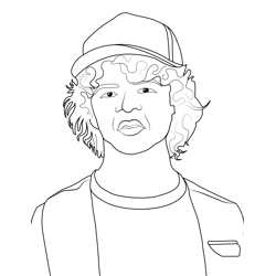 Dustin Henderson Stranger Things Free Coloring Page for Kids