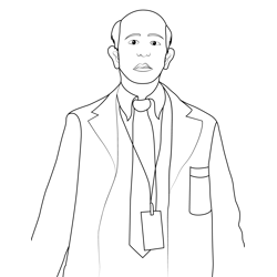 Elevator scientist Stranger Things Free Coloring Page for Kids