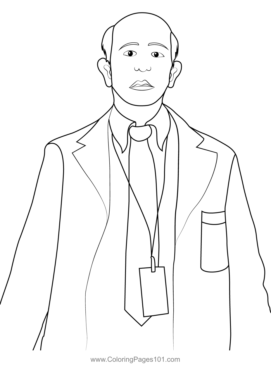 Elevator scientist Stranger Things Coloring Page for Kids Free