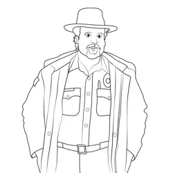 Jim Hopper Stranger Things Free Coloring Page for Kids