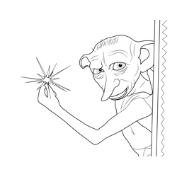 Dobby Harry Potter Free Coloring Page for Kids