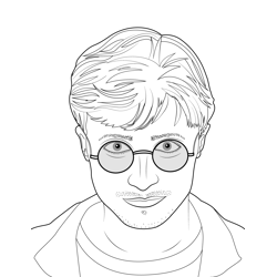 Harry James Potter Harry Potter Free Coloring Page for Kids