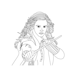 Hermione Granger Wand Harry Potter Free Coloring Page for Kids