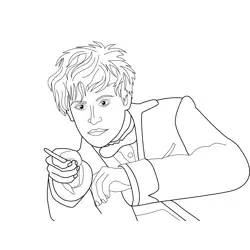 Newt Scamander Harry Potter Free Coloring Page for Kids
