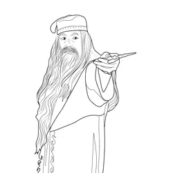 Professor Albus Dumbledore Harry Potter Free Coloring Page for Kids