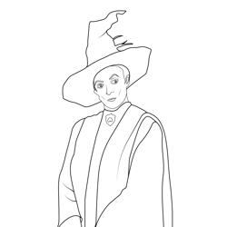 Professor Minerva McGonagall Harry Potter Free Coloring Page for Kids