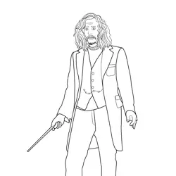 Professor Sirius Black Harry Potter Free Coloring Page for Kids