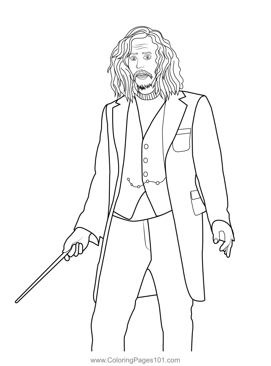 Professor Sirius Black Harry Potter Coloring Page for Kids   Free ...