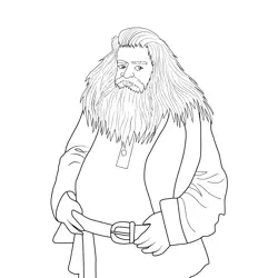 Rubeus Hagrid Harry Potter Free Coloring Page for Kids