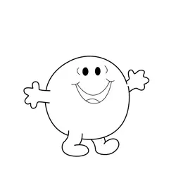A Very Happy Day for Mr. Happy Free Coloring Page for Kids