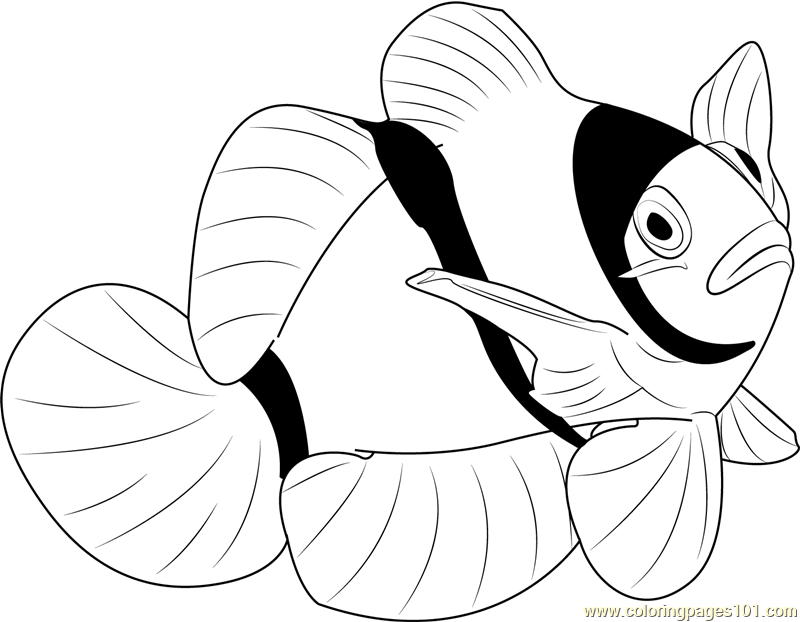 Clown Water Fish Coloring Page for Kids - Free Other Fish Printable