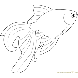 Beautiful Goldfish Free Coloring Page for Kids