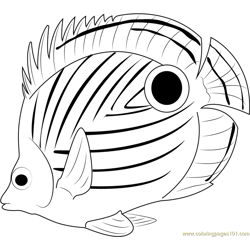 Black dot Fish Free Coloring Page for Kids