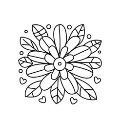 Lovely Big Blooming Floral Free Coloring Page for Kids