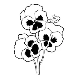 Colorful Pansy Flower Free Coloring Page for Kids